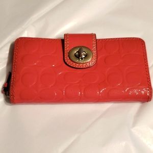 Coach Pink Leather Wallet Good Condition